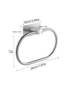 1pc Bathroom Towel Ring Holder, Hanging Towel Rack Organizer, Wall-Mounted Toilet Paper Roll Dispenser