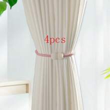 Juego de 4 sujetacortinas elegantes con perlas falsas, soportes modernos de decoración del hogar para cortinas de sala de estar y dormitorio