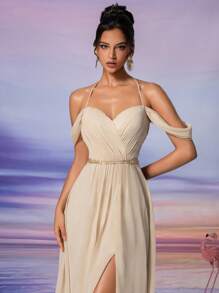 Women's Spaghetti Strap High Slit Formal Evening Gown, Suitable For Formal Galas, Wedding Guest, Holiday Parties, Graduation Dances, Cocktail Events, Dates, Vacations And Bridesmaid Dresses, Party Dress