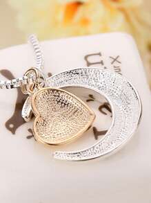 Collar del Día de la Madre con colgante en forma de corazón que dice "Te Amo Mamá", cadena para suéter