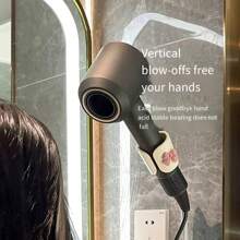Suport pentru uscător de păr montat pe perete, hands-free, pentru baie, fără burghiu, organizator de suport pentru uscător de păr