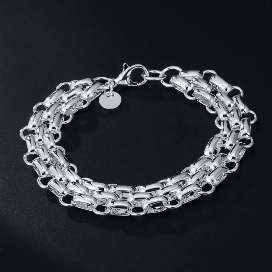 925 Silver Bracelet Suitable For Daily Wear And Gift Giving For Men And Women - White - View 1