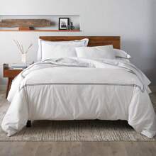 Luxury Duvet Cover Set (3pc), 100% Cotton Duvet Cover, King/Queen Duvet Cover Set, Breathable & Lightweight, White Duvet Cover Queen, Cal King Duvet Cover, Full/Queen Size - Black