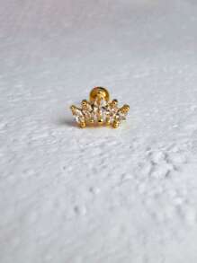 1Pc Cartilage Earrings For Women, Fashion Sparkling Cubic Zirconia For Women's Stud Earrings, Stud Earrings Forward Helix Tragus Daith Piercing Jewelry