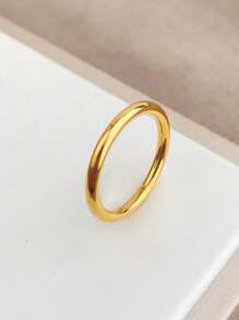 1 pieza Anillo de acero inoxidable de 2 mm para mujer, elegante y lujoso, de estilo discreto y casual, personalizable y versátil, apto para cualquier ocasión