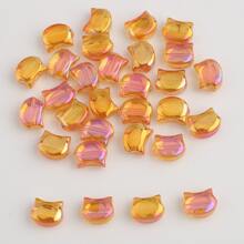 30 piezas de cuentas de cristal de vidrio electrochapado con forma de cabeza de gato de 8*10mm, cuentas espaciadoras para hacer pulseras, collares, cadenas de teléfono, decoración para ropa y zapatos