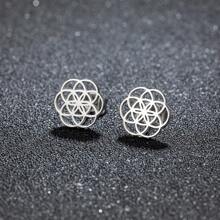 1 paire de petits boucles d'oreilles géométriques en acier inoxydable pour femmes, convient pour un port quotidien, les vacances et les rendez-vous, peut également être un cadeau parfait - B-GED641 - Voir 2