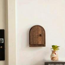 Kreative Holzwand-Dekorationsabdeckung für Steckdosen - Haustür-Augenklappenabdeckung Steckdosenschutz, Kunst-Dekorationsschalterabdeckung Holzschalterabdeckung Wandaufkleber, dekorativer Rahmen als Abdeckung und Schutzabdeckung zur Vermeidung von elektrischen Schlägen - selbstklebend, wiederverwendbar, halbkreisförmig, stromlos, für Lichtschalter in Wohnzimmer, Schlafzimmer, Küche