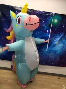Bunter aufblasbarer Einhorn Kostüm für Erwachsene, Halloween Party Outfit