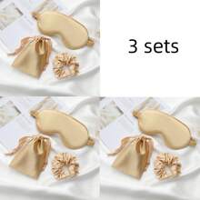 2pcs/3pcs Set Sleeping Mask Scrunchies Pouch, Faux Silk Sleeping Eye Mask, Back To School Supplies