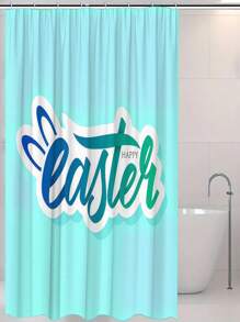 1pc, Colorful Eggs, Rabbit Ears, Happy Easter Letter Graphic Printed, Easter Elements Waterproof Shower Curtain Tapestry Wall Hanging Curtain, With 12 Hooks, Waterproof Polyester Fabric Shower Curtain, Decorative Bathtub Divider Home Decoration Bathroom Accessories, Great As Gift Mother's Day Flowers, Personalized Gifts For Mom, Last Minute Gifts, Mother's Day Ideas, Mothering Sunday Gifts, Handmade Cards For Mum, Best Mother's Day Gifts Under $50