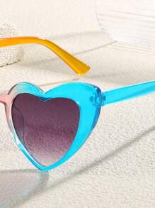 1 pieza Gafas decorativas con forma de corazón y de colores, de estilo europeo y americano para niña