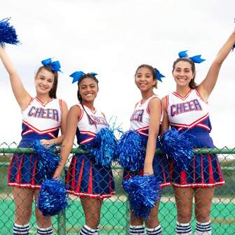 Cheerleading Pom Poms 12 Packs With Hand Flower Bands - Glitter Team Spirit Accessories For Performances, Parades, Gymnastics & School Events | Cheerleader Pompoms Set (Vibrant Colors)