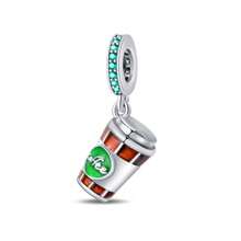 1pc Silver Plated Cake Afternoon Tea Pendant Candy Pendant Poached Egg Pendant French Fries Pendant Donut Pendant Coffee Pendant Suitable For Original 3mm Bracelets And Bangles DIY Beads Suitable For Ladies Birthday Fine Jewelry Gifts