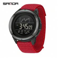 SANDA. SANDA Electronic Watch Nylon Strap Digital Display Multifunctional Alarm Clock Student Watch Waterproof Military Sports Watch