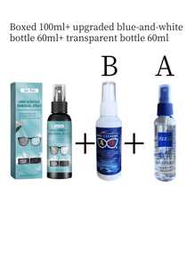 100ml Eye Cleaner, 60ml Two Styles Of Glasses Cleaner, Equipped With Special High-Elastic Glasses Cleaning Cloth, Easy To Carry When Going Out, Party, Outing, Business Trip, Camping, Life, Beach Leisure, Anti-Fog Spray For Glasses, And Lens Cleaning Spray For Clear Vision.(New And Old Models Are Shipped At Random.)