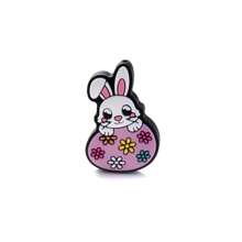 5pcs Easter Eggs Silicone Beads, DIY Jewelry Making Accessory, Cartoon Rabbit Pen, Keychain Spherical Silicone Beaded Charm