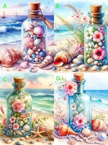 Piękna dryfująca butelka pełna diamentowego malowania, nowa sztuka diamentowa do dekoracji ściennych w pomieszczeniach