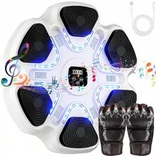 Machine de boxe musicale avec gants de boxe, machine de boxe murale avec musique, équipement de boxe intelligent, machine d'entraînement de boxe musicale, 9 modes et vitesses