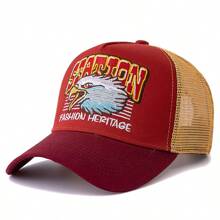 JZML 1pc Men's Letter & Eagle Embroidered Trucker Cap