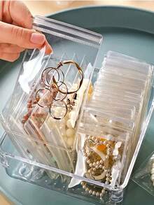 20pcs Heart-Shaped PVC Plastic(Polyvinyl Chloride) Jewelry Organizer Boxes, Anti-Oxidation Earring, Necklace, Bracelet Storage Pouches