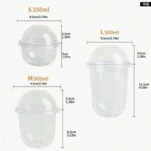 40/30/20/10pcs 250ml/360ml/500ml Round Mousse Cups With Lid, Cake And Party Food Containers, Plastic Containers With Lids Suitable For Desserts, Cakes, Fruits, Living Room, Kitchen And Office, Weddings, Parties, Birthdays, Picnics And Bakeries, Fun And Practical Gifts, Suitable For Halloween Or Christmas Parties