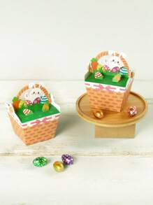 5/10 sztuk Wielkanocne pudełko na prezent Króliczek Pudełko do przechowywania cukierków z uchwytem, DIY Opakowanie do pieczenia, pudełko na prezent na przyjęcie, dekoracja parapetu/biurka, może zawierać przekąski