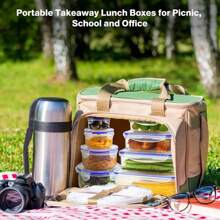 3/4/8/12pcs Food Storage Containers With Lids, Meal Prep, Kitchen Storage Containers, Lunch Bento Box, Leakproof, Airtight Plastic Lunch Boxes, Suitable For Microwave, Oven, Fridge And Dishwasher