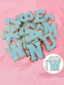 26pcs Self-Adhesive Fabric Letter Patches - Pink & Golden Glitter Chenille Letters For DIY Crafts, Sewing, And Personalization, Sewing Accessories