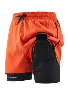 Five-Pack American Basketball Shorts Men's Double-Layer Lined 2 In 1 Quick-Drying Elastic Training Three-Point Pants Fitness Sports Running