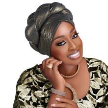 1pc New Fashion Euro-American Side Braids Chunky Wide-Brim Solid Color Beanie Cap - Multicolor - View 9