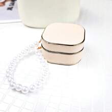 奢华皮革纹理耳机盒,兼容 Galaxy Buds 3/3Pro、Buds 2/2Pro/Pro/Live/FE,有黑色、白色、浅粉色、卡其色可选 - 彩色 - 查看 10