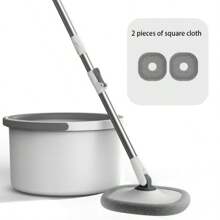1 PC, Mop And Bucket Set. It Is A Rotatable ABS And Stainless Steel Mop, A Portable Household Floor Mop. The Microfiber Mop Comes With A Bucket. It Has A Deep Cleaning Function For Washing And Is Easy To Replace. Made Of ABS And Stainless Steel.