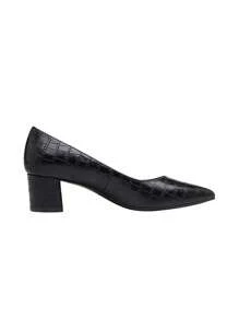 Women's Chunky Low Block Heels Pumps Closed Pointed Toe Slip-On Comfortable Work Dress Elegant Shoes - màu đen - Xem 5