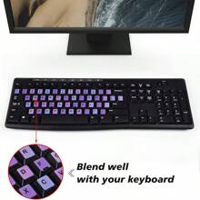 1/2pcs Universal English Keyboard Stickers, Colorful, Removable, English Keyboard Replacement Letter Stickers For Laptop, Computer, PC, And Desktop Keyboards - Easy To Apply And Remove