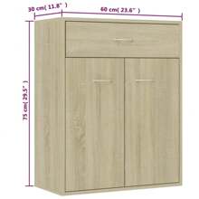 vidaXL Credenza, Mobile da Cucina, Armadietto Organizzatore Credenza Rovere Sonoma 60x30x75 cm in Truciolato per Cucina, Sala da Pranzo, Salotto