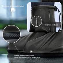 Pvc Waterproof Shoe Covers With Reflectors,Cover Non Slip Waterproof Shoe Covers Reusable Protectors Covers High Top Snow Boots Galoshes Overshoes For Men Women Outdoor Cycling Camping Fishing - 黑色 - 查看 5
