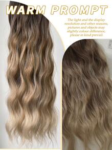 16 Clips en extensiones de cabello, 7 piezas de postizos de cabello, color negro marrón, 22 pulgadas de largo, fibra sintética ondulada natural resistente al calor, postizos para mujeres, para fiesta y uso diario