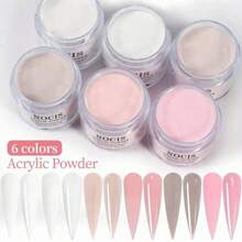 6 Stücke Acrylpulver Set, Nude Pink Weiß Hochglanz Acrylpulver Set, Nail DIY Kunst Design, 6 Farben Acryl Nagelkunst 3D Nail Skulptur Französische Nail Extension & Nail Carving, Professionelles Polymer 3D Acryl Nagelkunst Set, Geschenk für Frauen Mädchen, Lang anhaltend & leicht anzuwenden Acryl Aufklebe Nägel - Verschiedenfarbig - Übersicht 4