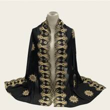 1 Pc Women's Lightweight Breathable Embroidered Scarf, Fashionable Elegant Versatile Headscarf/Shawl With Fine Embroidery Details, Suitable For Outings, Festivals, Vacations, Keeping Warm, Sun Protection, Decoration