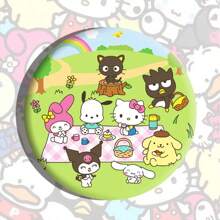 Sanrio 1 pièce Insigne à bulles des personnages Sanrio, broche dessin animé en alliage d'étain de 5,8 cm, accessoire