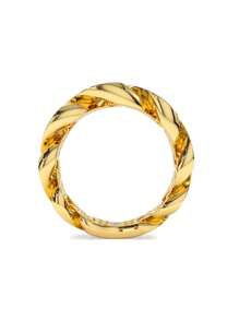 925 Sterling Silver Twisted Hollow Ring, Luxurious & Elegant, Suitable For Business Events, Parties, Daily Wear, Women's Jewelry, Gift For Family And Friends - Gold - View 5