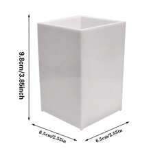 Soporte de pluma de acrílico personalizado con nombre, taza de lápices, organizador de escritorio multifuncional, soporte para brochas de maquillaje, accesorios de escritorio modernos de alta calidad y diseño elegante, regalo ideal para ella, sala de té, San Valentín, Día de la Madre, cumpleaños, Día del Padre, graduación, boda, inauguración de la casa, decoración del hogar, ambiente cálido, decoración de otoño, vida elegante, amor eterno - Blanco - Ver 3