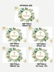 1pc Customizable Baptism Flower Wreath With Greenery, New Design Photo Studio Photography Backdrop Material Mother's Day Graduation,Multi-Functional,Adjustable, Ornamental,Reusable,Exquisite,Adorable,High-Quality,Modern,Colorful,Cute,Comfortable,Stylish,Custom,Personalized,Unique,Ideal Gifts For Him,Ideal Gifts For Her,Home Refresh,Customized Banners & Pennants