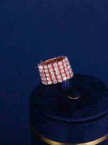 4 Stücke/Set elegantes Kristallschmuckset mit Strass - Ohrringe und Halsketten, Armbänder, Ringe - geeignet für den täglichen Gebrauch von Frauen, Hochzeiten, Partys usw.