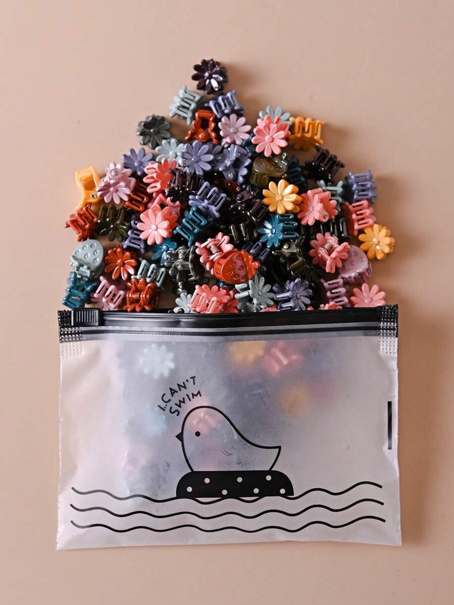 30pcs Cute Daisy & Strawberry Design Mini Hair Clips Princess Hair Accessories For Women