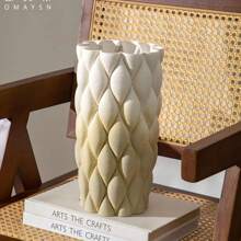 Vase en céramique imprimé en 3D avec un toucher haut de gamme, accents de décoration d'intérieur de style Ins pour le bureau, l'appartement, la chambre d'étudiant