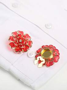 2 قطعة/مجموعة أغطية زر مريحة بشكل زهرة مكونة من 3 طبقات من الكاميليا أغطية أزرار الأكمام لأزرار القمصان، مشبك ملابس، إكسسوارات، هدية