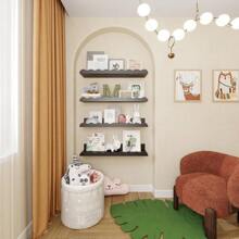 Estanterías para libros de guardería, 4 paquetes de estanterías flotantes para pared de niños, estanterías onduladas, estanterías para libros de pared para dormitorio de niños, habitación de niños pequeños, habitación de bebés, decoración de guardería