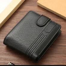 Herren Brieftasche Lederimitat kurze Reißverschluss Druckknopf Geldbörse, neuer Stil Münzbeutel